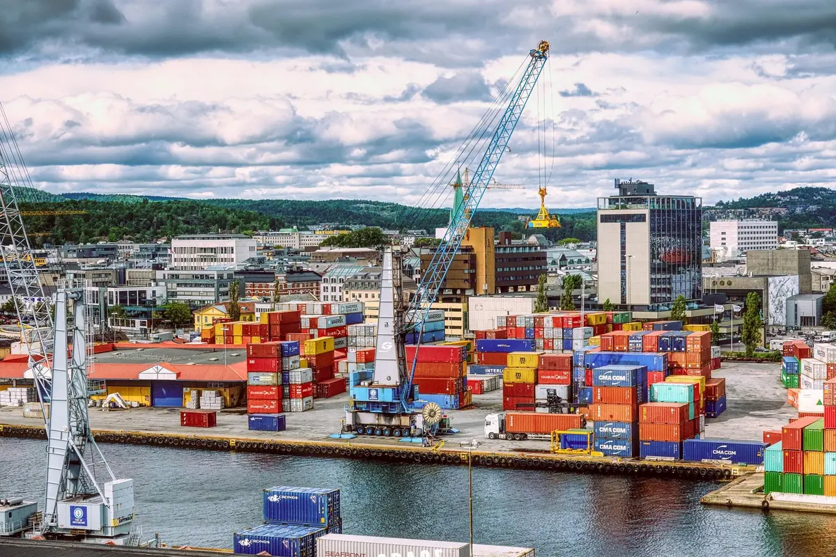 Kristiansand: the harbour and city centre