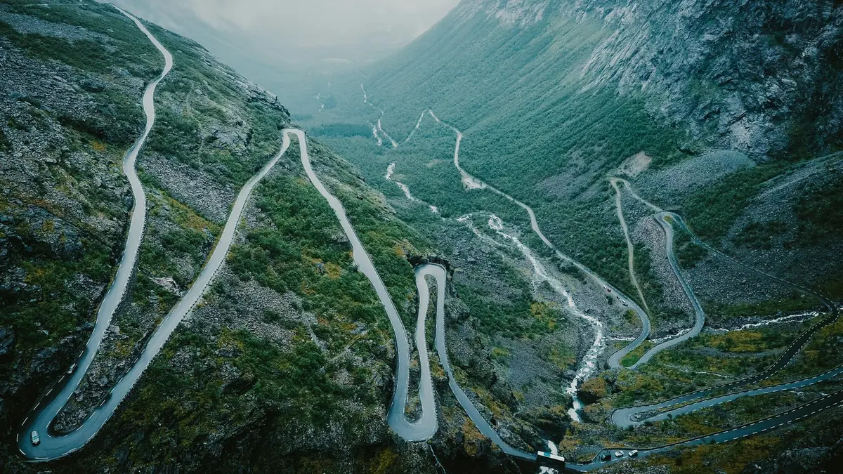 Trollstigen: the hairpin road up the mountainside